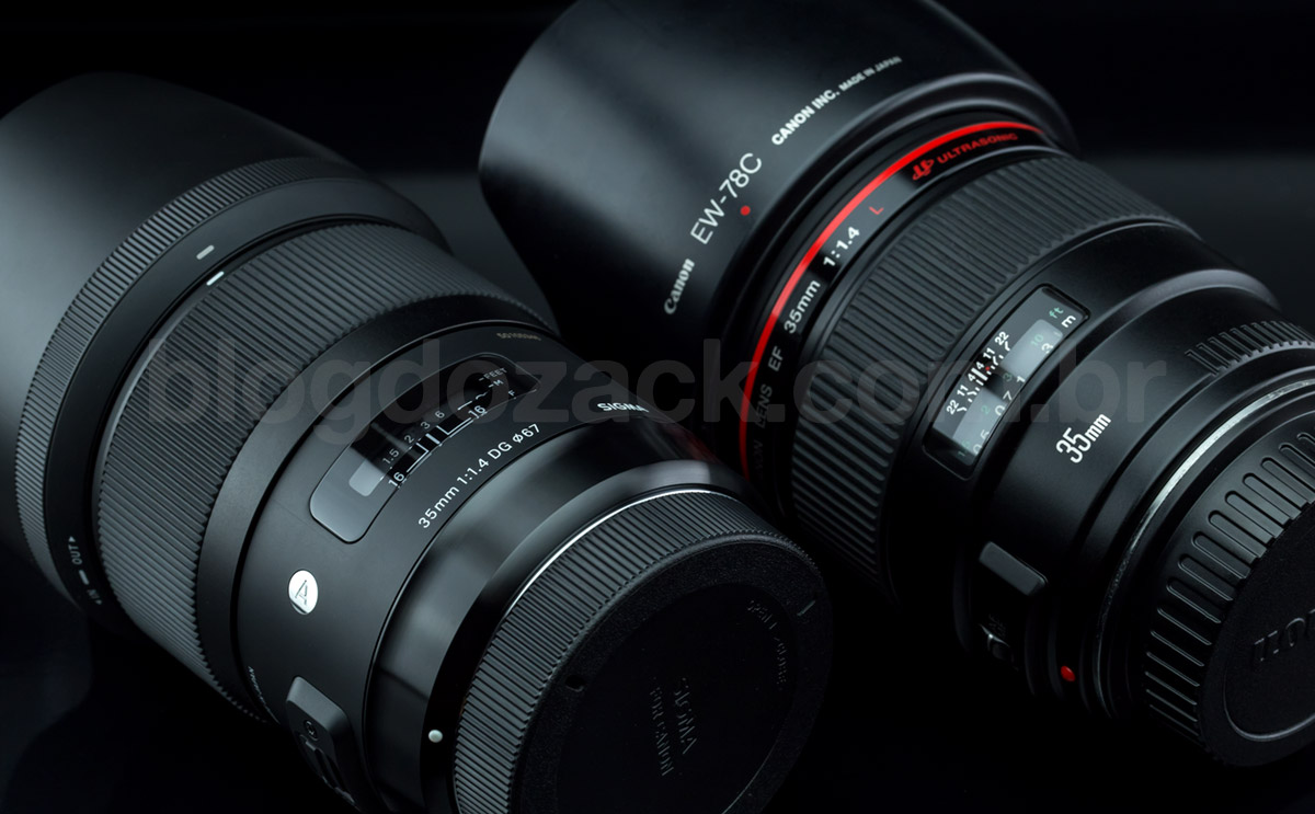 The Canon EF 35mm f/1.4L USM and Sigma 35mm f/1.4 DG HSM.