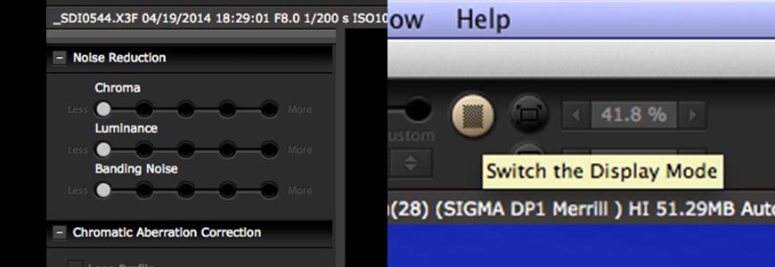 Performance: desligue os três níveis de “noise reduction” (esquerda) e use o “display speed priority mode”.